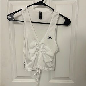 Adidas Women's White Ruched Tank Top